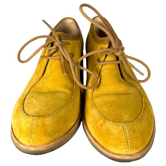 Clarks Originals Phenia Strand Lace Up Mustard Brown Leather Heeled Loafer 8 - Picture 3 of 9